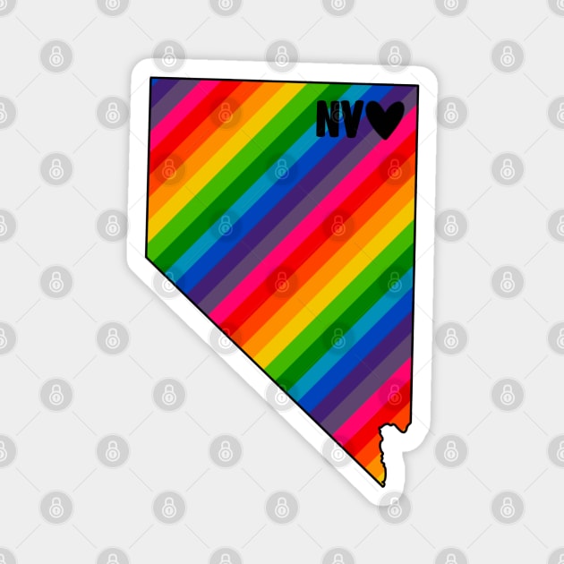 USA States: Nevada (rainbow) Magnet by LetsOverThinkIt