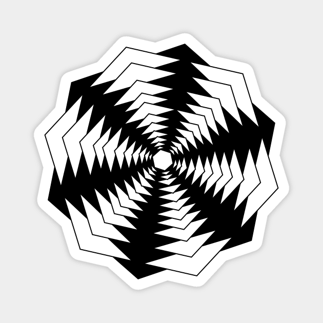 Black and White Optical illusion Magnet by ArianJacobs