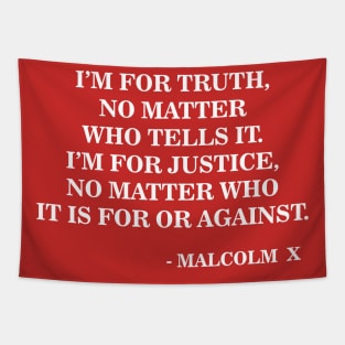 I Am for Truth and Justice | Malcolm X | Black Power Tapestry