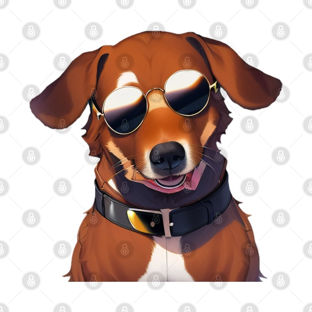 Cool Dog Wearing Sunglasses Sticker by BAYFAIRE