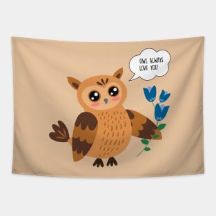 Owl always love you - Funny Valentine's Day Gift Tapestry