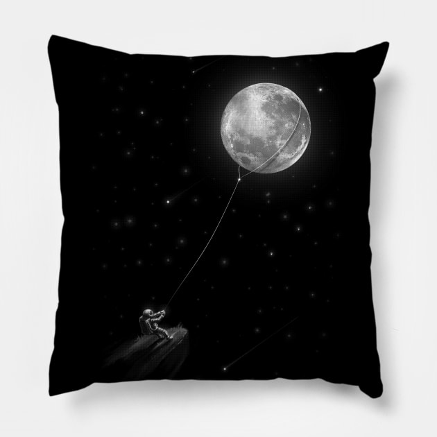 Pull Moon Pillow by nicebleed