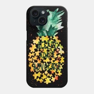 Accept Adapt Advocate Pineapple Piece Puzzle Autism Phone Case