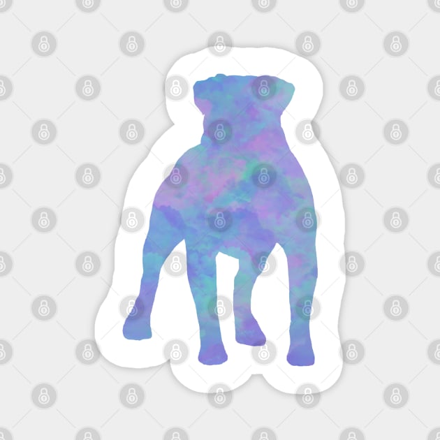 Rainbow Pastel American Bulldog Magnet by TrapperWeasel