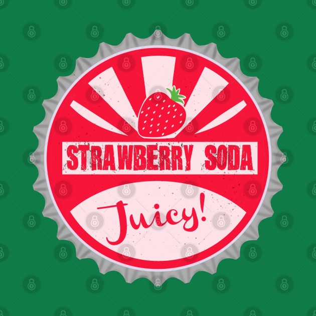 Strawberry Soda Bottle Cap by DrawAHrt