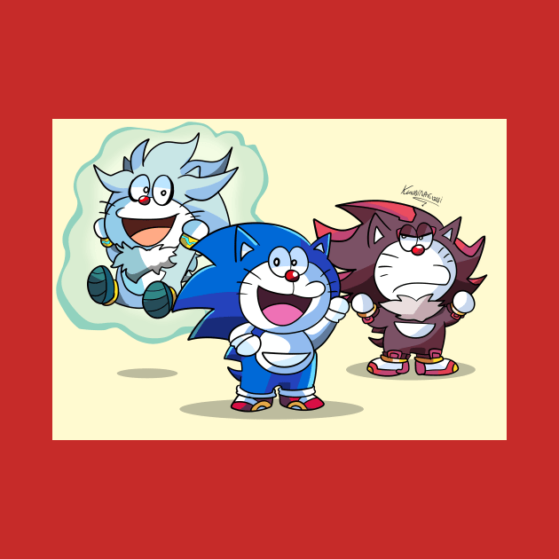 sonic version doraemon by Klaudiapasqui 96