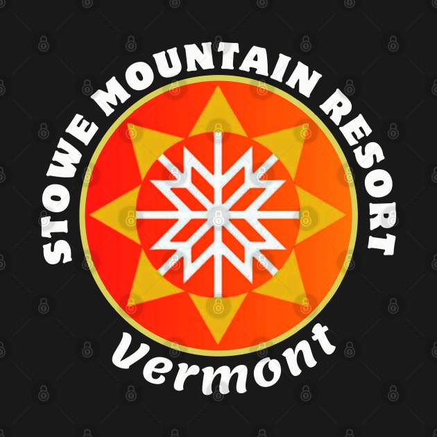 Stowe Mountain Resort, Vermont USA. White text. Gift Ideas For The Ski Enthusiast. by Papilio Art