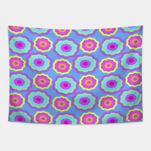 Pastel Flower Pattern Tapestry by rachybattlebot