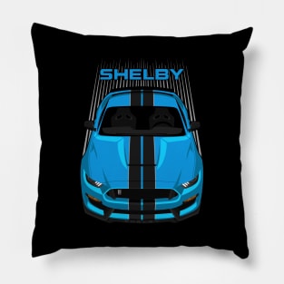 Ford Mustang Shelby GT350 2015 - 2020 - Grabber Blue - Black Stripes Pillow