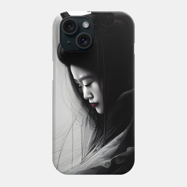 Portrait of a Geisha Phone Case by Ravenglow