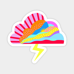 Bright pop art storm cloud Magnet