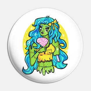 Zombie Gal Kawaii Shirt Pin