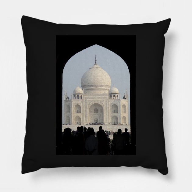 Taj Mahal Through The Gate Pillow by Carole-Anne