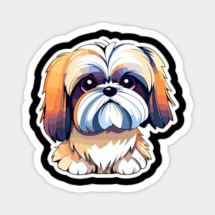 Shih Tzu Dog Illustration Magnet