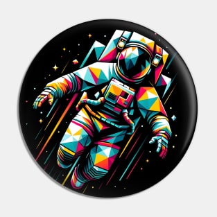 Cosmic Geometry - Astronaut in Abstract Space Pin