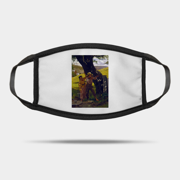 John George Brown A Sure Shot Genre Painting Mask Teepublic Uk