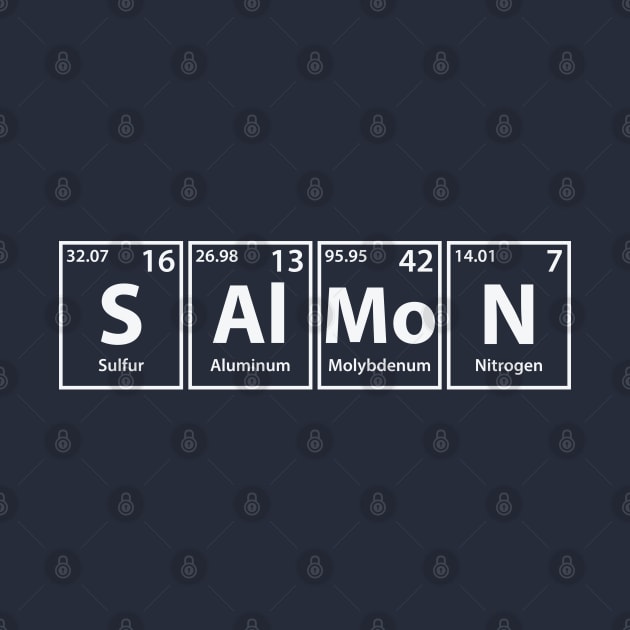 Salmon (S-Al-Mo-N) Periodic Elements Spelling by cerebrands