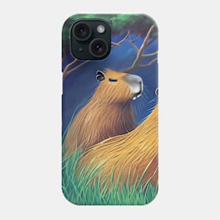 Capybara forest Phone Case