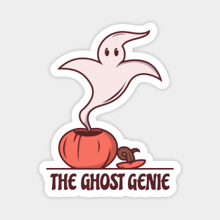 Ghost and pumpkin - The Ghost Genie Magnet