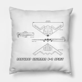 Northrop Grumman B-2 Spirit (Stealth Bomber) (black) Pillow