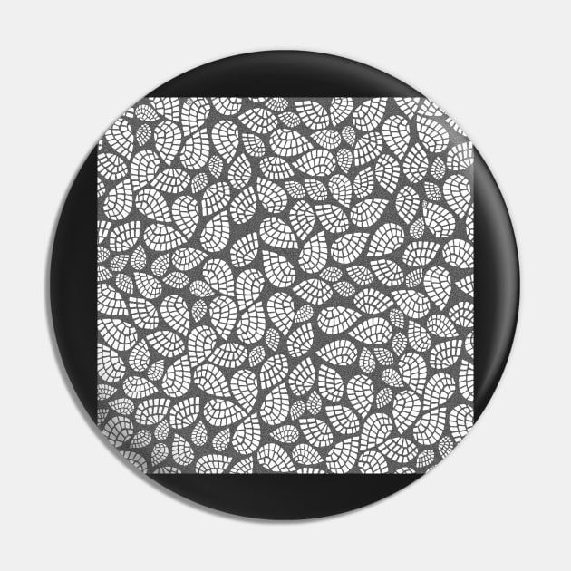 Sandpaper Teardrop Tiles | Dark Grey and White Mosaic Pattern Pin by cherdoodles