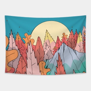 Autumn forest trees Tapestry