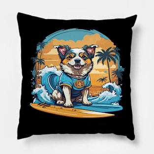 Surfer Dog Pillow