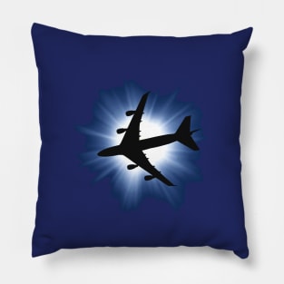 Boeing 747 - Jumbo Jet Passenger Airliner with Sun Glare Pillow