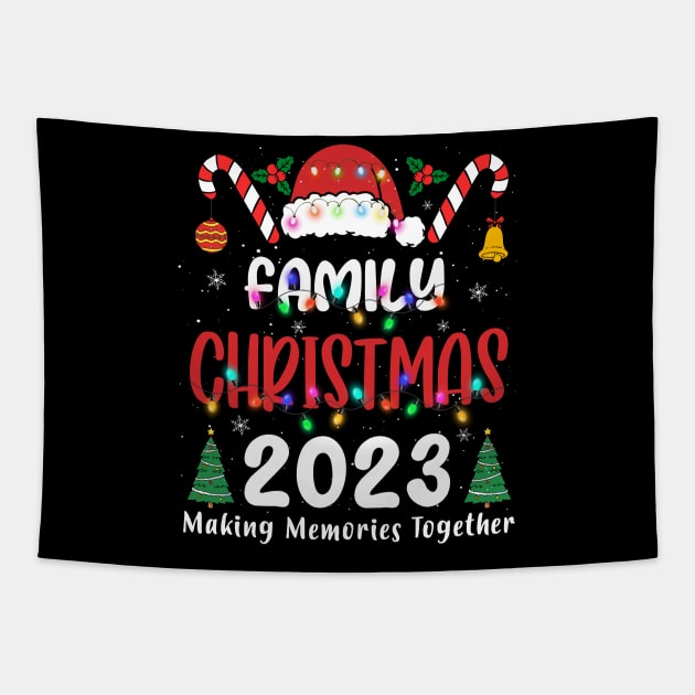 Family Christmas 2023 Matching Squad Santa Elf Funny Xmas T-Shirt Tapestry by Bruna Clothing