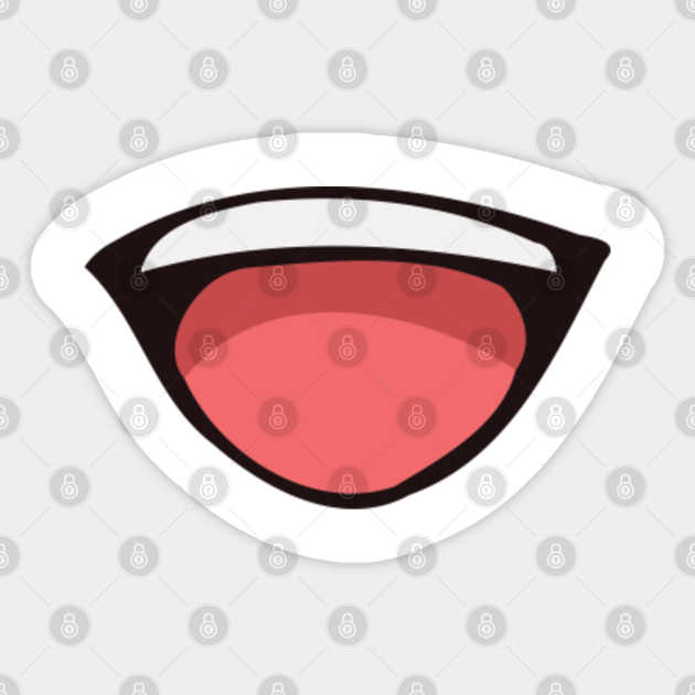 Smiling Anime Mouth - Smile - Sticker | TeePublic Smiling Anime Mouth - Smile - Sticker | TeePublic