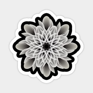 Beautiful Black and White Artistic Flower Magnet