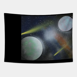 galaxy spray paint art Tapestry