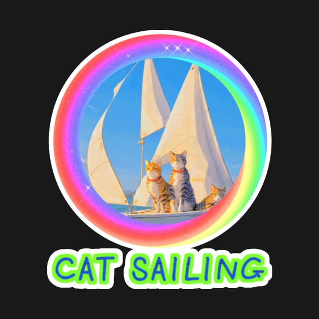 Cat Sailing by LycheeDesign