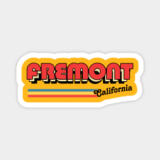 Fremont California / Retro Typography Apparel Magnet