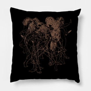 Group women sketches Pillow