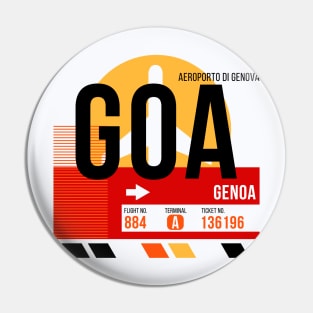 Genoa (GOA) Airport // Sunset Baggage Tag Pin