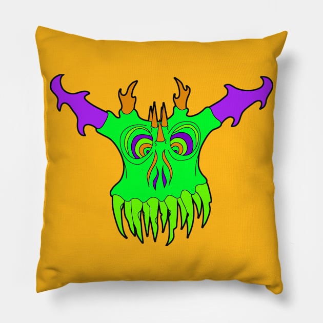 Demon Skul Pillow by Toonacarbra Studio