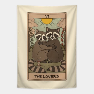 The Lovers - Raccoons Tarot Tapestry