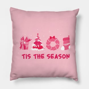 Pink Christmas Aesthetic Pillow