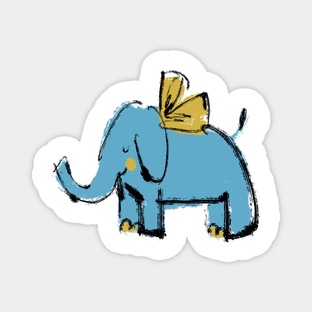 Sweet Elephant Magnet by Shelley Johannes Art