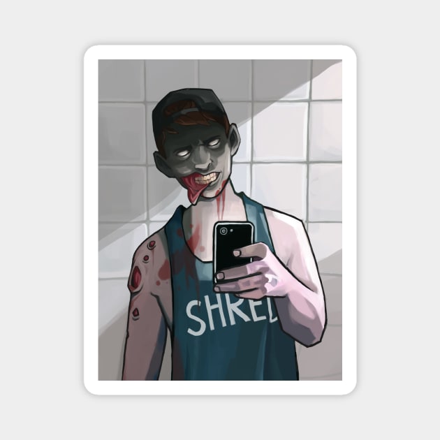 Zombie Selfie Magnet by AJams