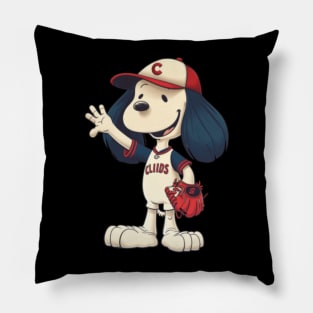 Snoopy Vs Cleveland Indians Logo: Legendary Confrontation Pillow