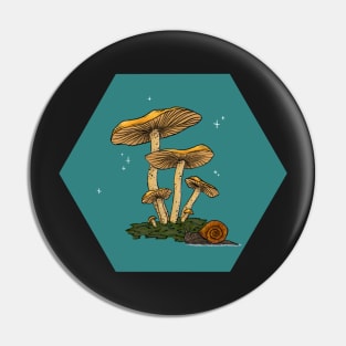 Mushrooms & Snail Pin