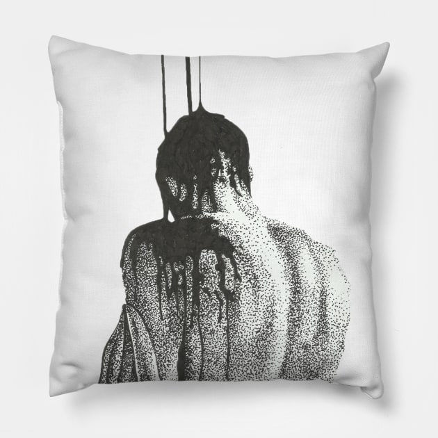 Man in the shower Pillow by Maatuk shirts