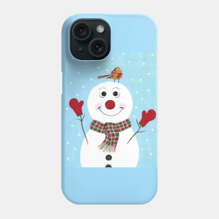 RED Mittens Snowman Christmas Phone Case