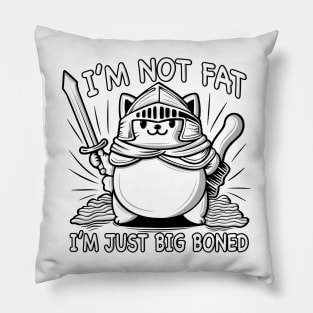 Cute Fat Cat With Funny Words. Pillow