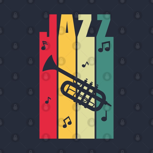 Trumpet and colorful stripes Jazz word by AnnArtshock