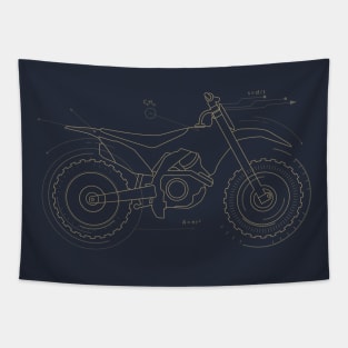 Offroad Motorcycle Blueprint Tapestry