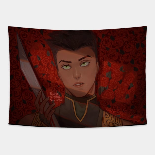 League of Assassins Damian Wayne Tapestry by Eileen Widjaja