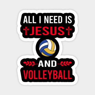 I Need Jesus And Volleyball Magnet